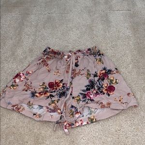 floral pink shorts